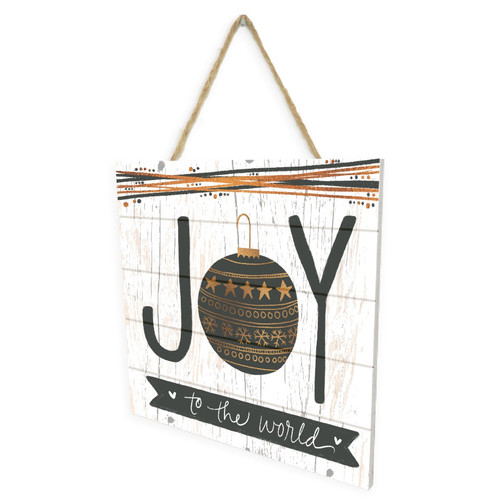 Joy To The World Wooden Plank Sign 7.5 x 7.5