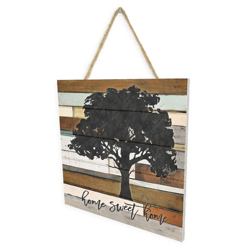 Home Sweet Home Tree Wooden Plank Sign 7.5 x 7.5