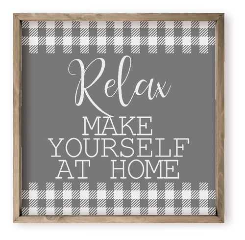 Relax Make Yourself At Home Farmhouse Style Wood Wall Decor Sign