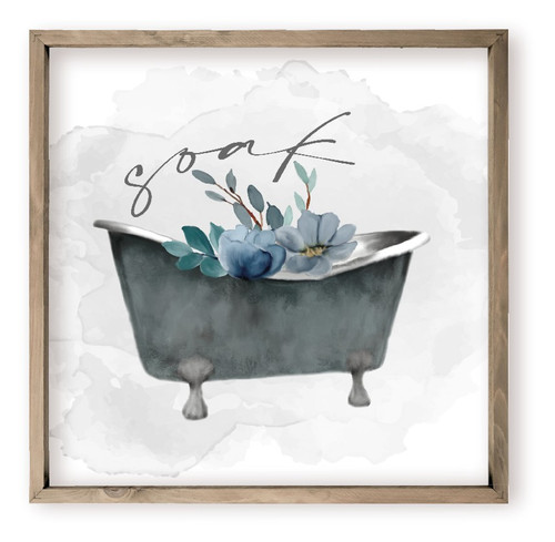 Soak Bathroom Sign Farmhouse Style Wood Wall Decor