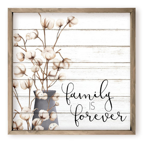 Family Is Forever Farmhouse Style Wood Wall Decor Sign
