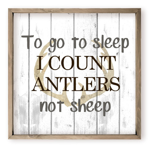 To Go To Sleep I Count Antlers Not Sheep Nursery Sign Wall Sign Decor Kid's Room