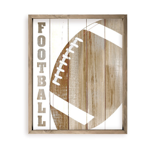 Football Wood Print Farmhouse Style Wood Wall Decor Sign
