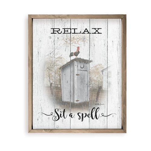 Relax And Sit A Spell Outhouse Funny Bathroom Wall Decor Sign