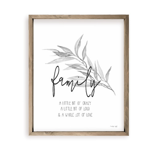 Family A Little Bit Of Crazy A Whole Lot Of Love Farmhouse Style Wood Wall Decor Sign