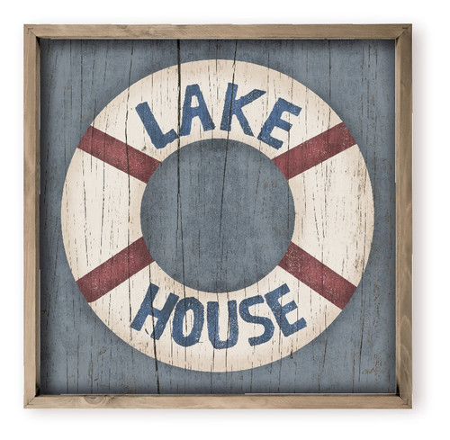 Lake House Life Saver Farmhouse Style Wood Wall Decor Sign