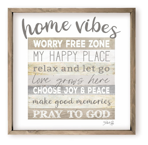 Home Vibes Subway My Happy Place Love Grows Here Farmhouse Style Wood Wall Decor Sign