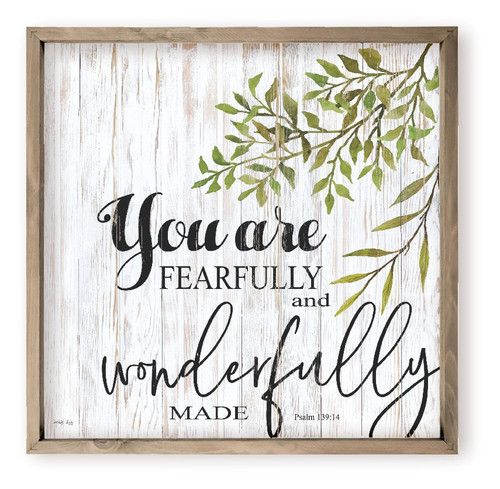 You Are Fearfully And Wonderfully Made Farmhouse Style Wood Wall Decor Sign