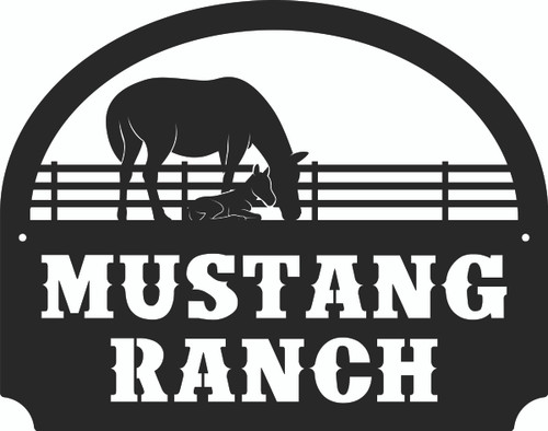 Personalized Metal Outdoor Address Sign With Horse Scene 13x16