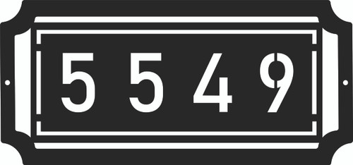 Personalized Metal Outdoor Address Numbers Sign (Horizontal) 7.5x16