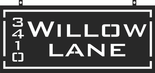 Personalized Metal Outdoor Address With Numbers Sign (Horizontal) 7.5x16