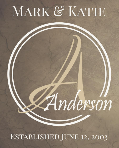 Personalized Printed Wood Family Name Sign With Established Date And Circle Monogram 16x20