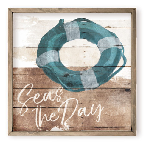 Seas The Day Live Saver Beach House Style Wood Wall Decor Sign