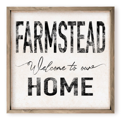 Farmstead Welcome To Our Home Farmhouse Style Wood Wall Decor Sign