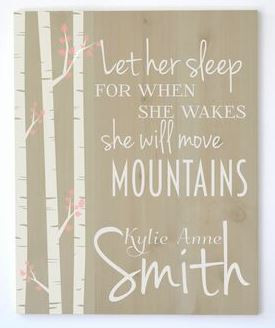 Personalized Baby Name Rustic Wood Sign (available in pink or blue) 16x20