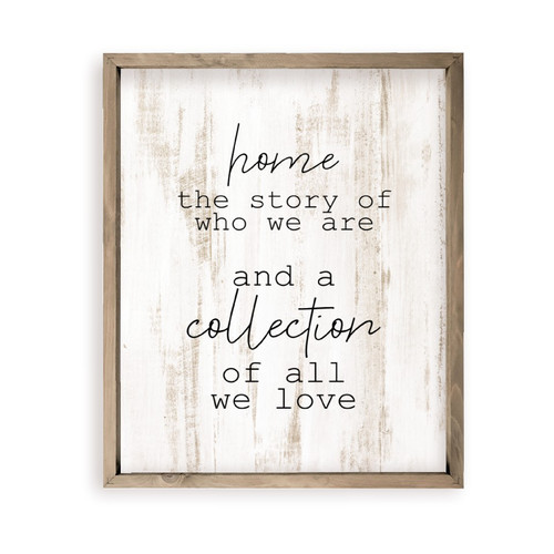 Home The Story Of Who We Are Whitewash Farmhouse Style Wood Wall Decor Sign