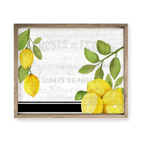 Fresh Lemons Kitchen Farmhouse Style Wood Wall Decor Sign