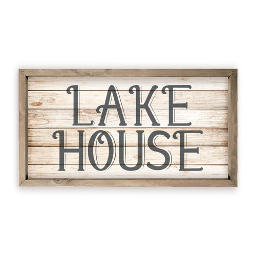 Lake House Rustic Plank Farmhouse Style Wood Wall Decor Sign
