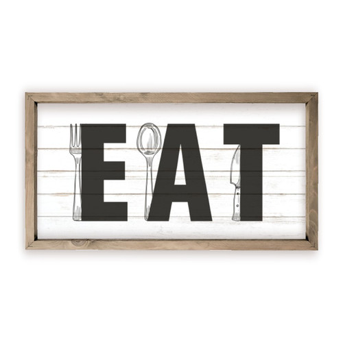 Eat Rustic Farmhouse Style Kitchen Wood Wall Decor Sign