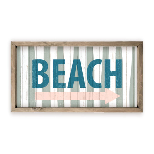 Beach Arrow Rustic Farmhouse Style Wood Wall Decor Sign