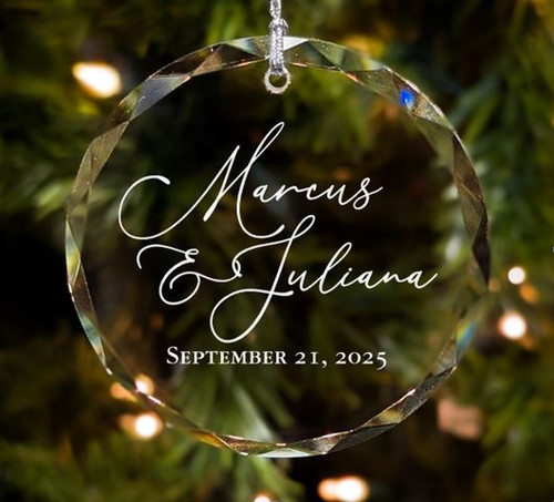Personalized First Christmas Keepsake Crystal Ornament 3"