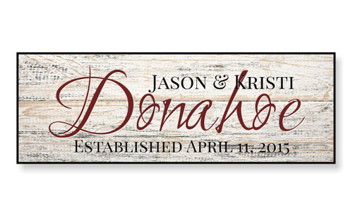 Personalized Family Name Sign with Rustic Wooden Background