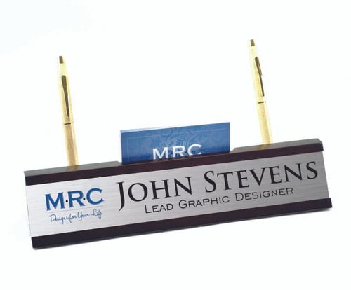 Personalized Desk Name Plate And Holder (available in three background colors)