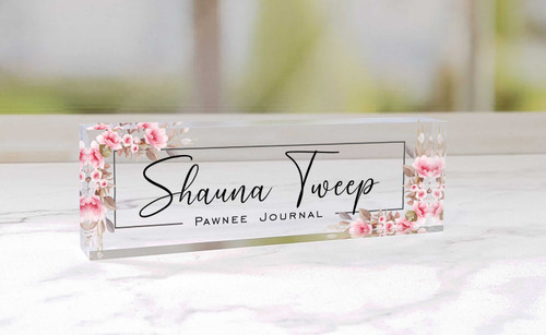 Personalized Clear Acrylic Desk Name Plate Block