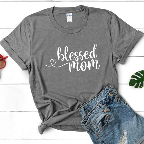 Blessed Mom Script Women's T-Shirt - Mother's Day Gift - Available in 8 Colors