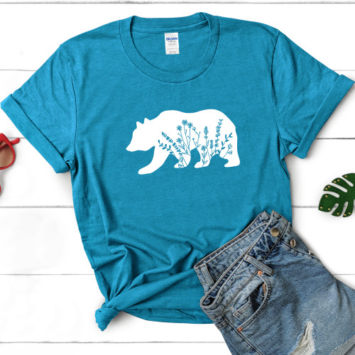 Mama Bear Silhouette Soft Graphic Tee T-Shirt - Available in 8 Colors