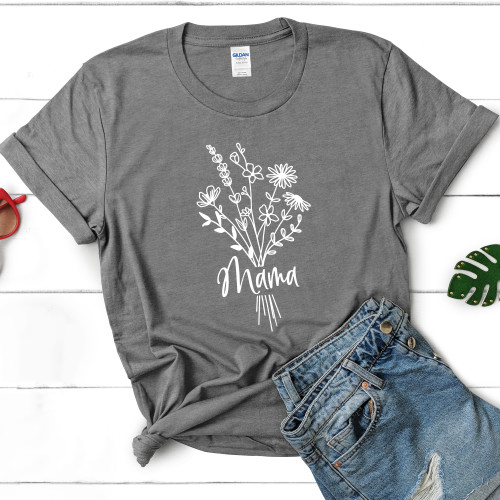 Mama Floral Bouquet Women's T-Shirt - Mother's Day Gift - Available In 8 Colors