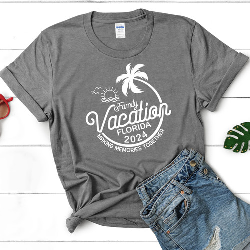 Custom Family Vacation Shirts Making Memories Together – Add Your Destination and Date To Commemorate Your Trip