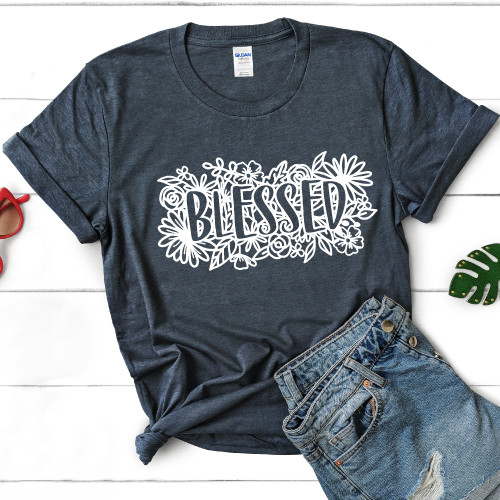 Blessed Floral T-Shirt - Soft Cotton Tee In Trendy Colors For Stylish Comfort