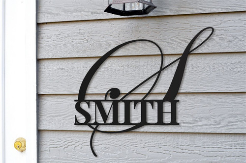 Personalized Large Initial Monogram Metal Sign 20x20