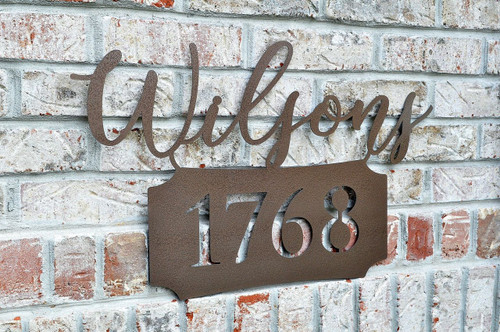 Personalized Metal Outdoor Address Name Sign 12x23