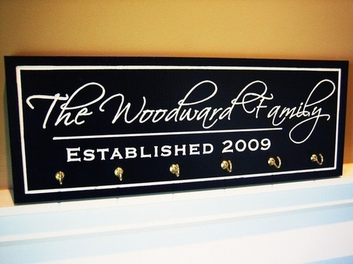 Taylor Thomas Carved Key Hook Sign 7x20