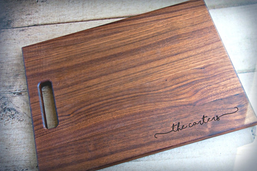 Personalized Engraved Wood Cutting Board With Script Name