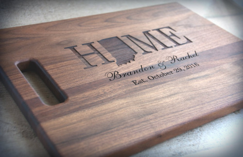 Personalized Engraved State Shape Cutting Board