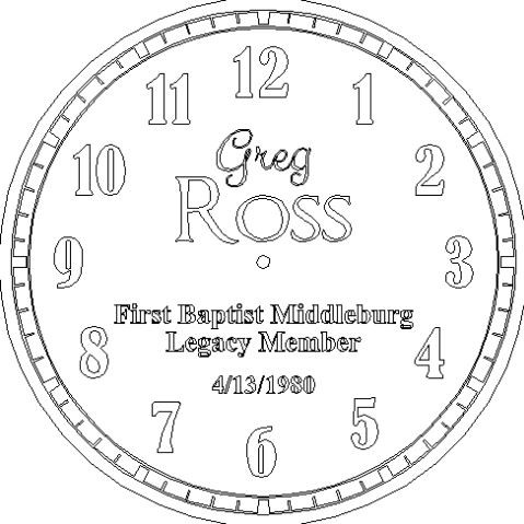 First Baptist Middleburg Carved Clock 13"