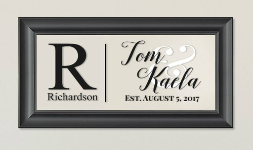 Personalized Family Acrylic Frame With Monogram 11x21