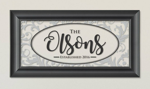 Personalized Family Acrylic Frame With Floral Pattern 11x21