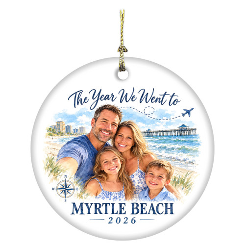 Personalized Vacation Christmas Ornament from Your Photo - The Year We Went to Custom Travel Keepsake