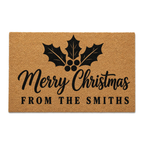Merry Christmas From personalized coir doormat