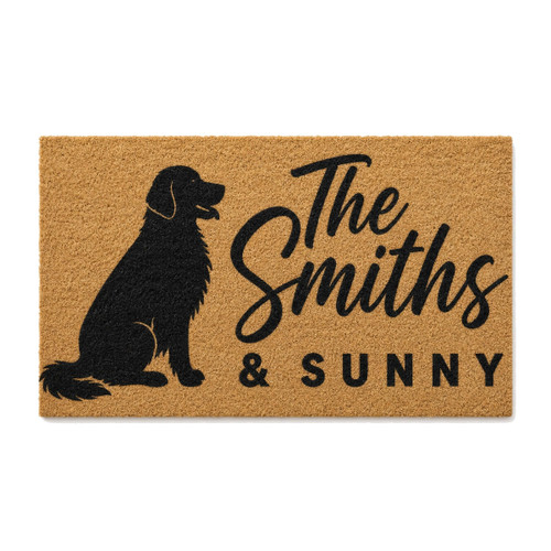Golden Retriever personalized coir doormat
