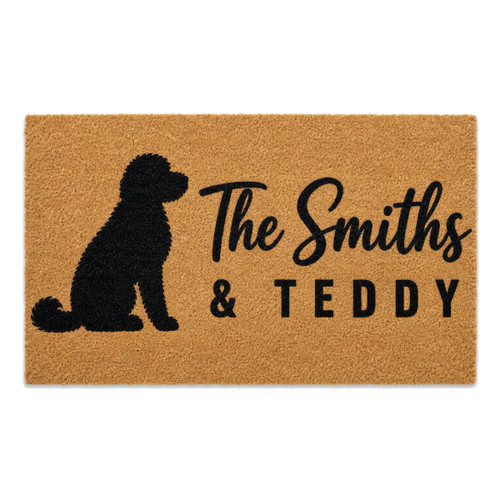 Goldendoodle personalized coir doormat