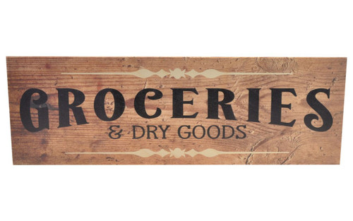 Groceries Rustic Wood Wall Sign