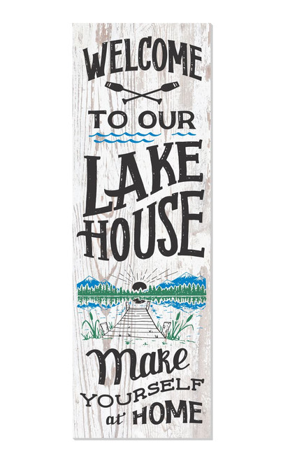 Welcome To Our Lake House Rustic Wood Wall Sign