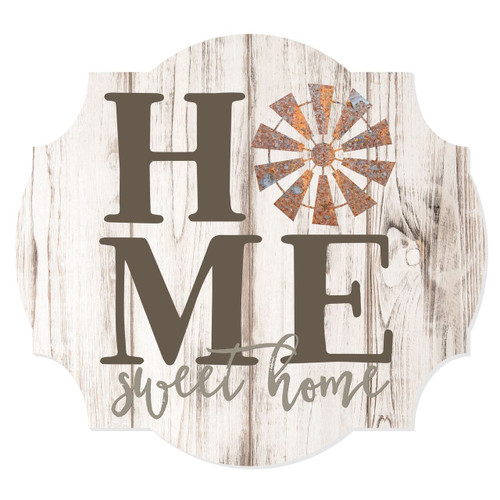 Home Sweet Home Windmill Scalloped Wall Sign 12x13