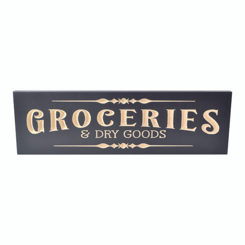 Groceries Engraved Wood Wall Sign 6x20