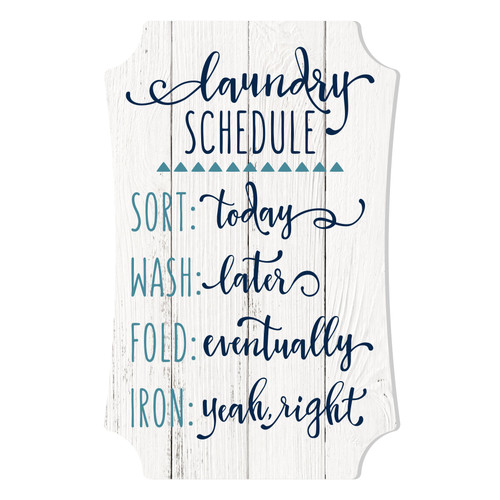 Laundry Schedule Scalloped Wall Sign 8x12